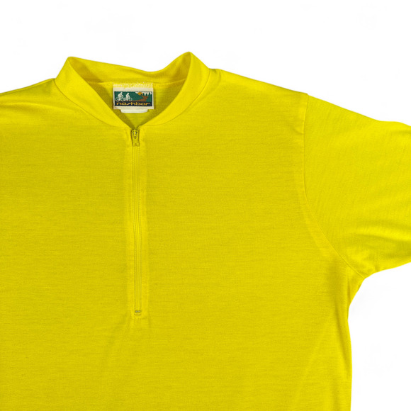 Vintage Nashbar Cycling Jersey Adult LARGE Yellow Blank USA Made Zip Pocket 90s - Picture 2 of 9